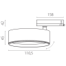 Светильник для трековой системы LIGHTSTAR ALTA PRO A5637QT60G Quattro LED 30W 3510LM 60G ЧЕРНЫЙ 3000K с адаптером (215637 + 594047 + 215604)
